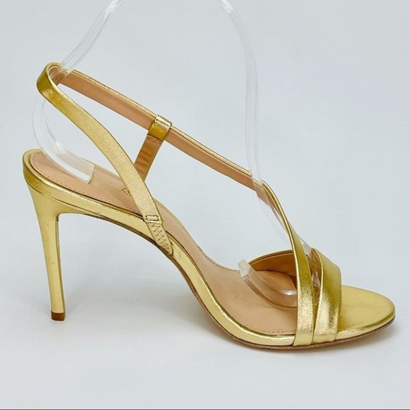 Rachel Zoe Nina Gold Leather Women’s Sandals - Picture 3 of 14
